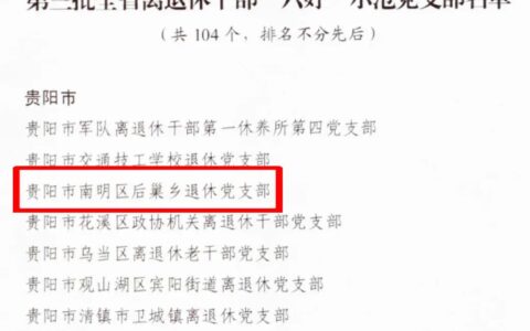 后巢乡退休党支部获评全省离退休干部“六好”示范党支部