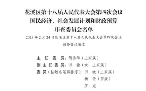 聚焦花溪区两会 | 花溪区第十八届人民代表大会第四次会议国民经济、社会发展计划和财政预算审查委员会名单