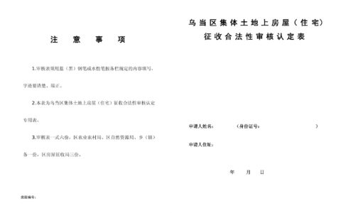 贵阳市乌当区人民政府关于印发《乌当区集体土地上房屋（住宅）征收合法性审核认定工作机制》的通知