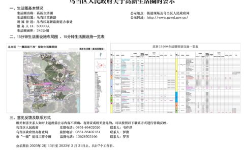 乌当区人民政府关于高新生活圈的公示