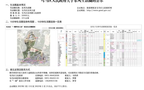 乌当区人民政府关于东风生活圈的公示