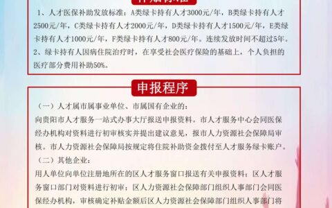 贵阳贵安人才“强省会”行动若干政策措施——医保补助