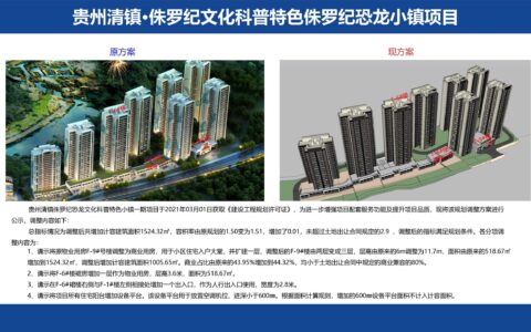 贵州清镇侏罗纪恐龙文化科普特色小镇一期 F-9号楼、F-6号楼规划调整的公示公告