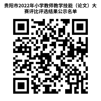 贵阳市2022年小学教师教学技能（论文）大赛评比评选结果公示